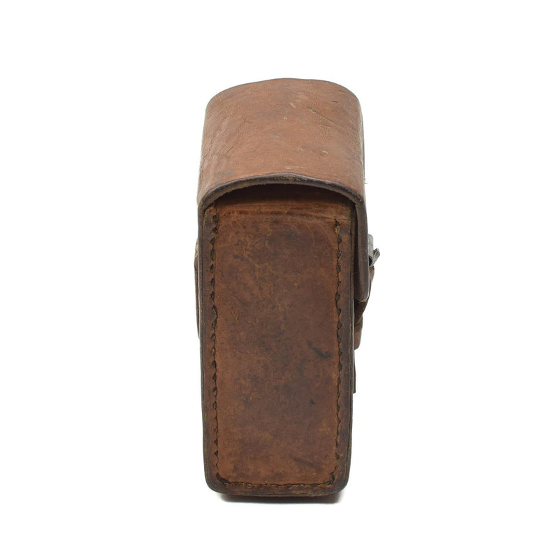 Original Swedish military hard leather belt pouch universal magazine bag vintage