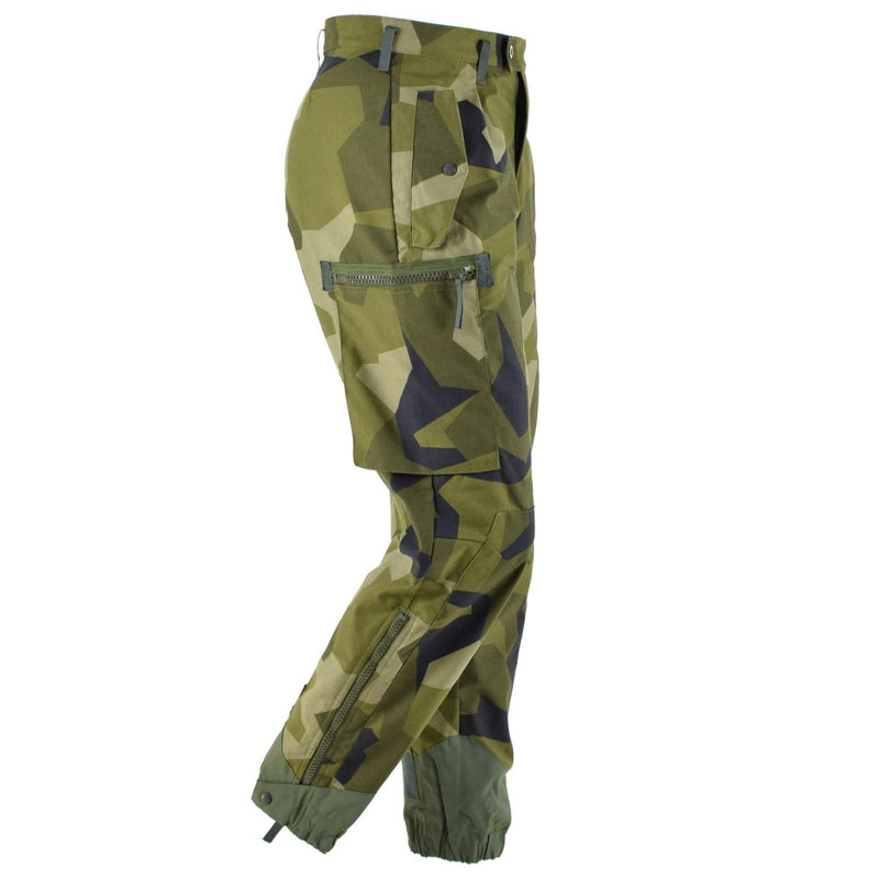 Original Swedish military M90 pants Splinter camouflage field combat trousers BDU pleated front