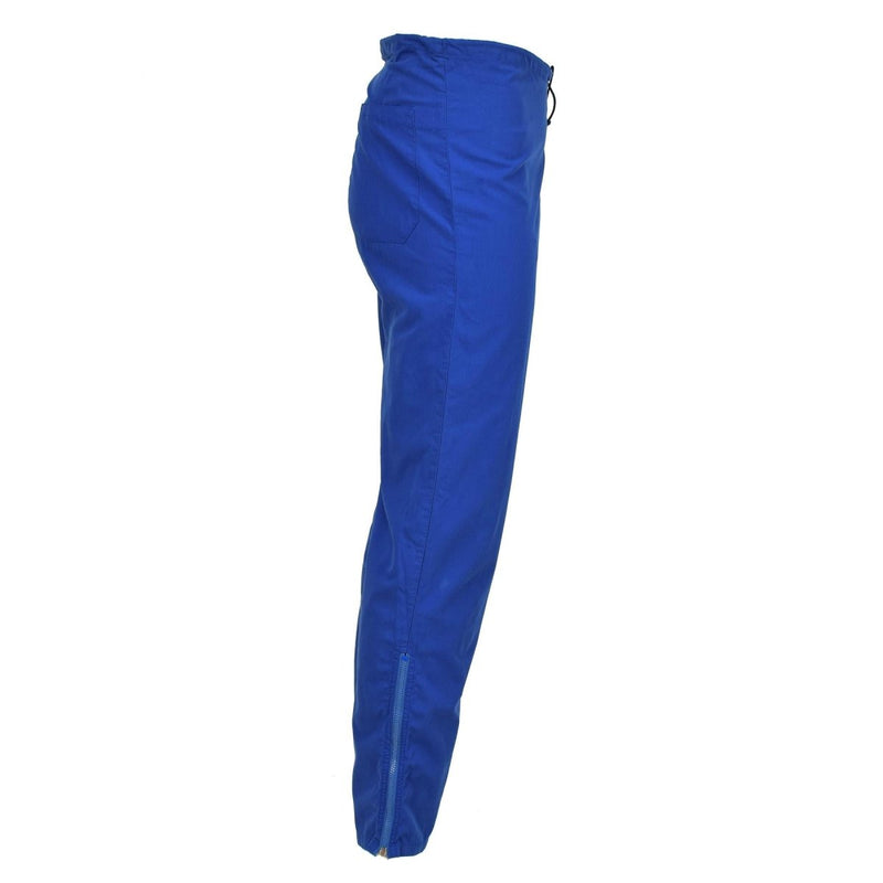 Original Swedish Military sweatpants trousers adjustable waist work wear Blue all seasons