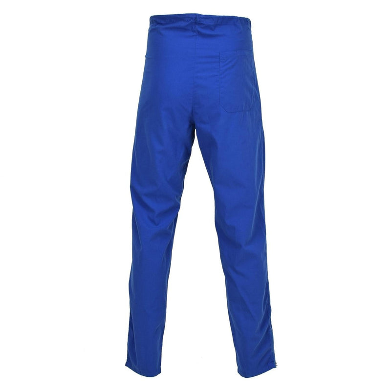 Original Swedish Military sweatpants trousers adjustable waist work wear Blue