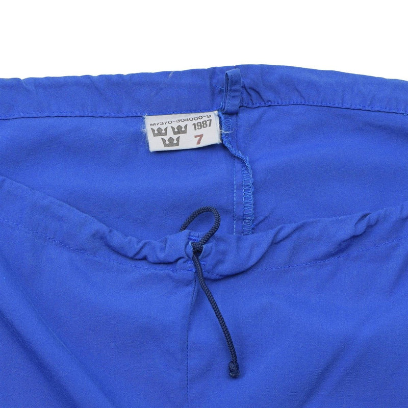 Swedish Military sweatpants trousers adjustable waist work wear Blue