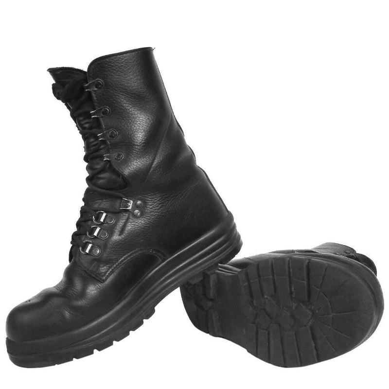 Original Swiss army KS90 water-resistant field troop boots real black leather military footwear issue quick lace-up