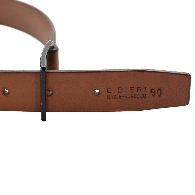 Original Swiss Army pants belt casual classic leather brown military surplus aluminum buckle vintage