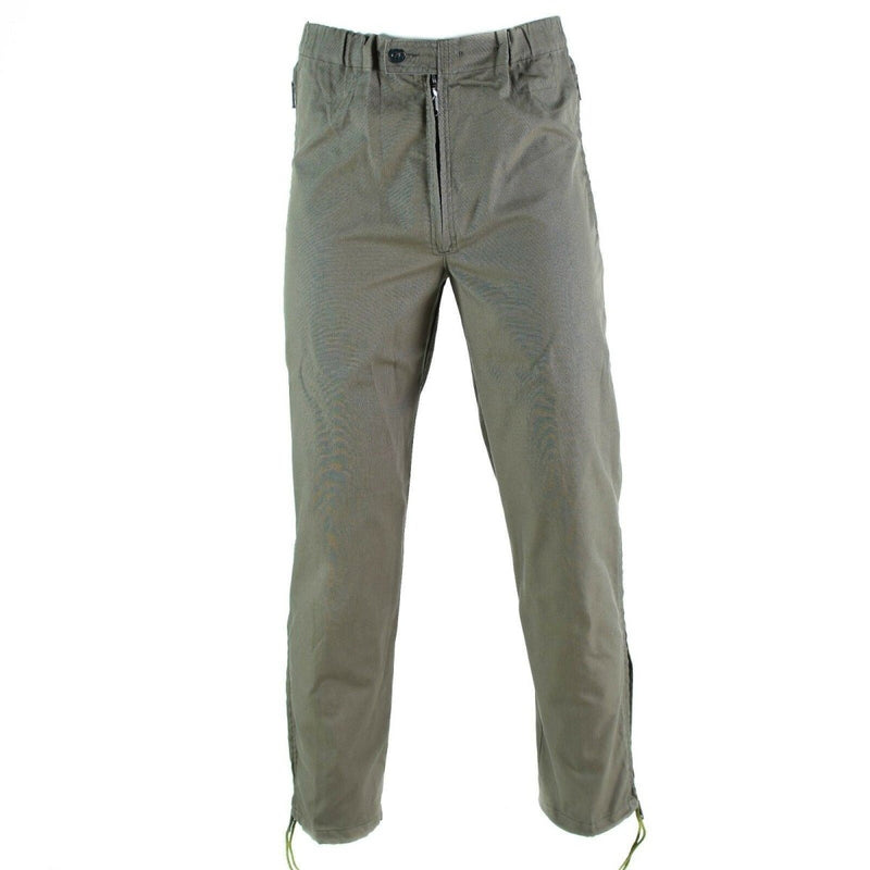 Original Swiss army pants field combat trousers OD military issue Switzerland elasticated waist zipped pockets
