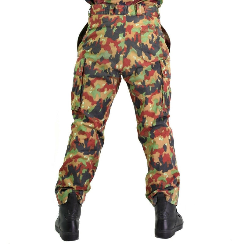 Original Swiss army pants M83 combat Alpenflage Camo field trousers pleated front
