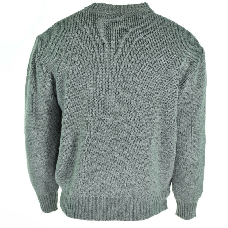 Swiss army pullover M74 Jumper grey virgin wool sweater with zippe