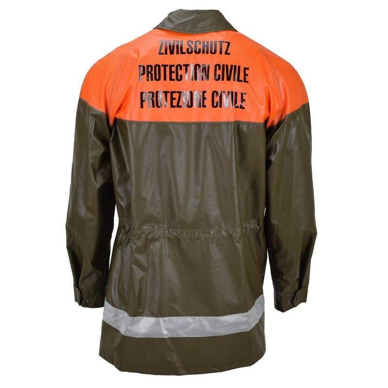Original Swiss army rain jacket olive civil protection