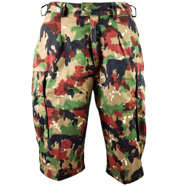 Original Swiss army shorts M83 combat lightweight field Alpenflage TAZ 83 Camouflage cargo shorts elastic waist