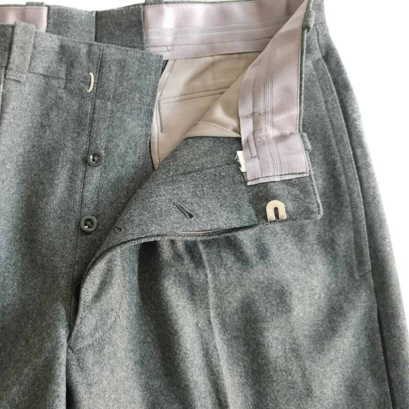 Original Swiss army wool pants military surplus field trousers warm pleated front vintage
