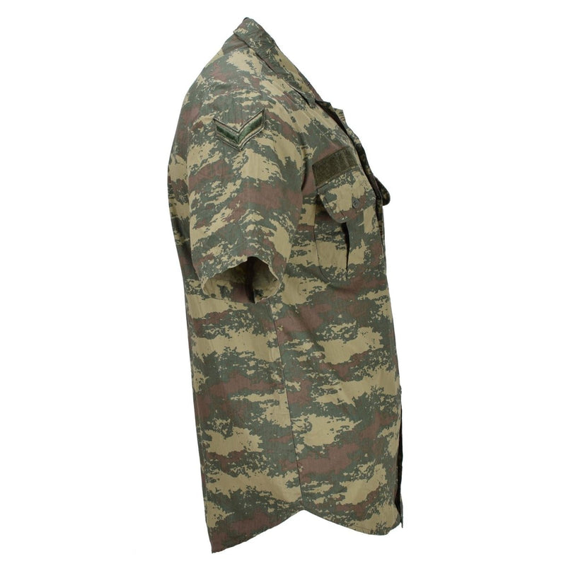 Original Turkish army field shirts durable ripstop camo short sleeve tactical