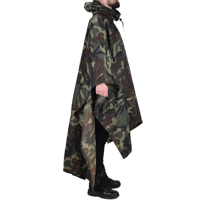 Original Turkish military camouflage poncho water resistant ripstop hooded army water repellent polyester material