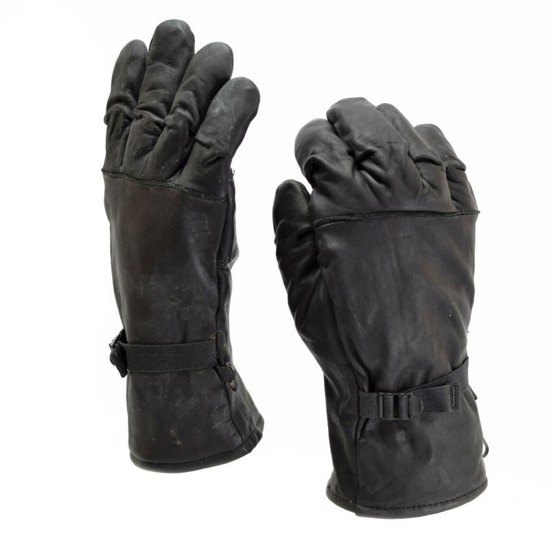 Original US army combat leather gloves Genuine black leather