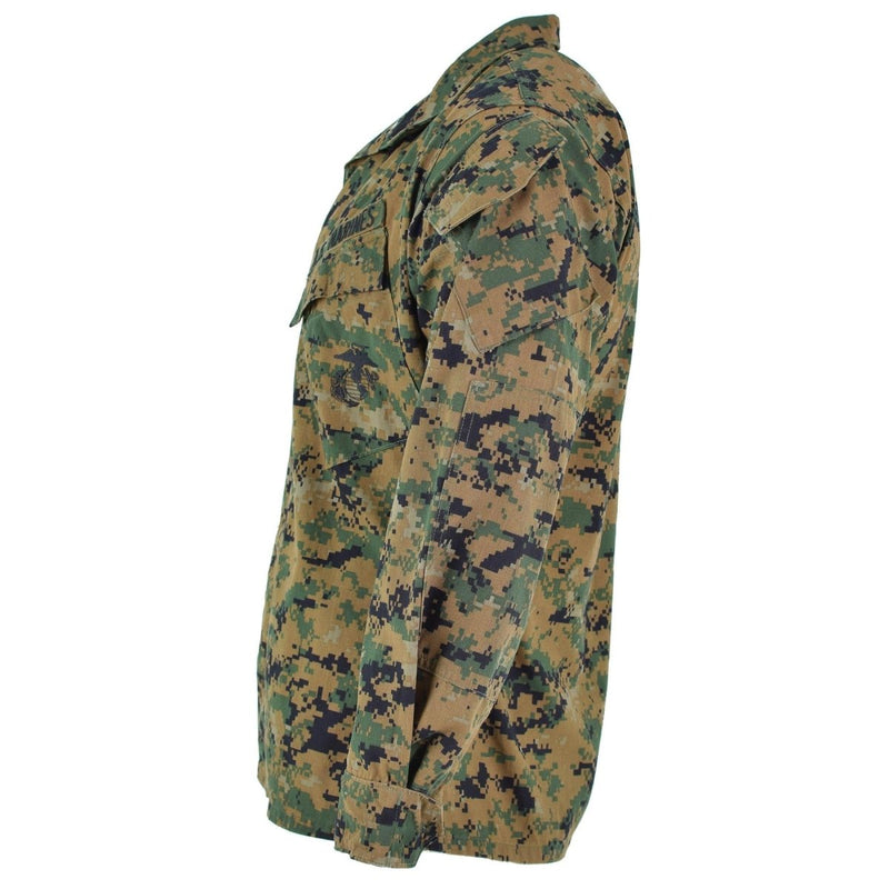 US army troops jacket BDU digital woodland camo shirt military issue adjustable cuffs long sleeve jacket