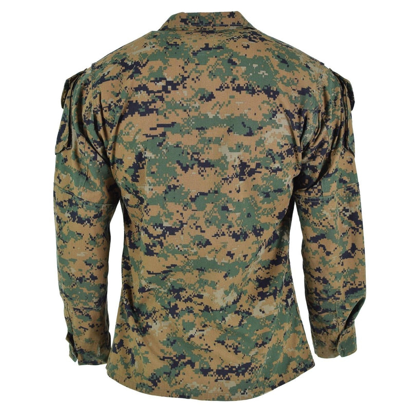 Original US army troops jacket BDU digital woodland camo shirt military issue adjustable cuffs