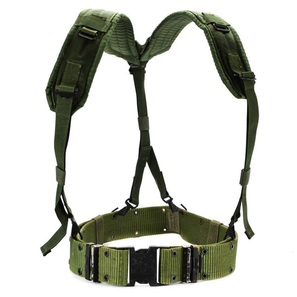 Original U.S army webbing system web suspenders belt LC-2 military pistol green Y-strap webbing system pistol belt