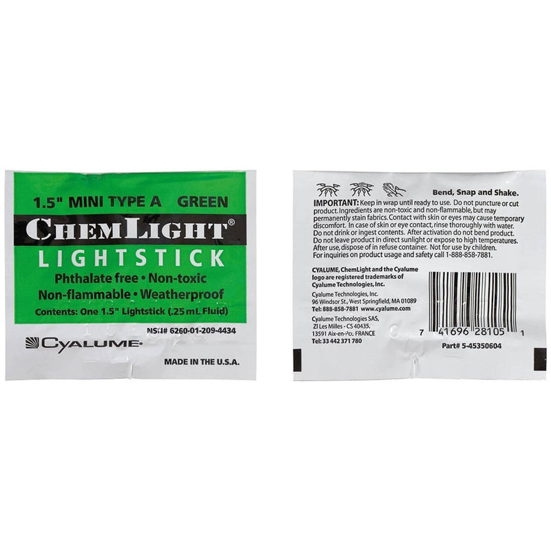 Original US military green tactical light stick Cyalume 4 hours glowsticks