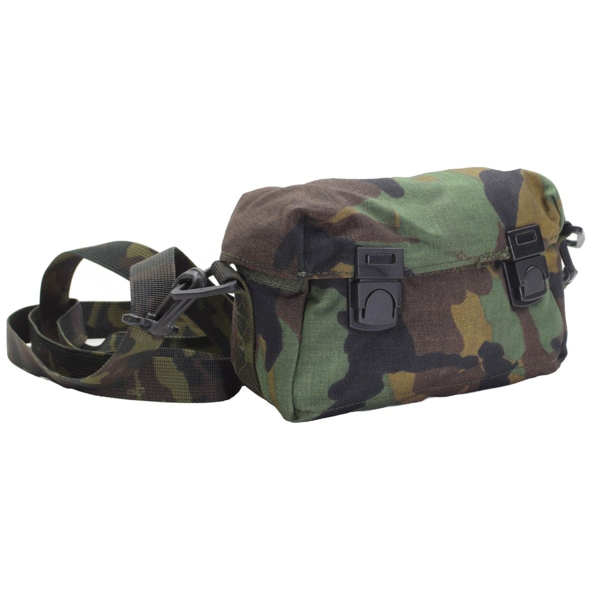 Original U.S. Military shoulder bag pouch woodland camouflage buckle c ...