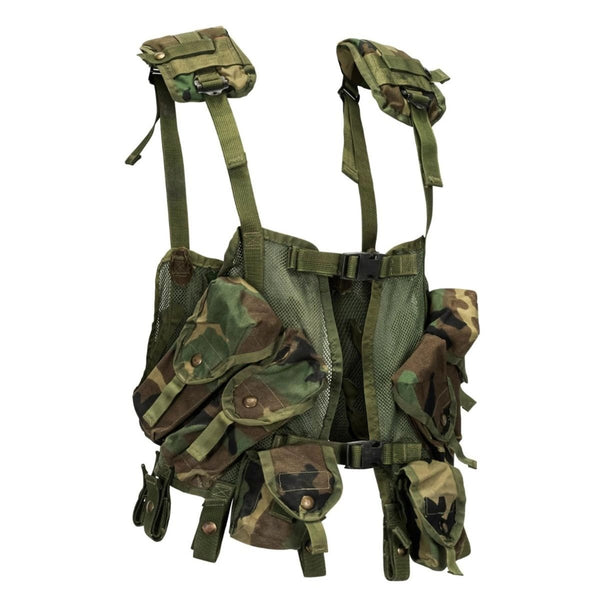 Original U.S. Military tactical vest combat woodland magazine grenade pouches adjustable waist two quick-release front buckle