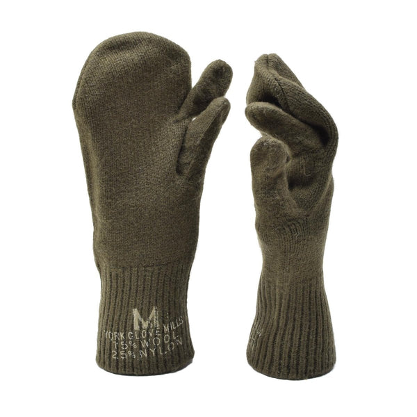 Original U.S. Military Trigger rib knit wrist mittens military surplus very warm wool warmers gloves