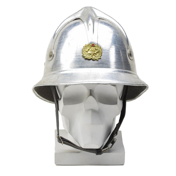Original Yugoslavia military gray aluminum fireman helmet red start badge army red star fire brigade bage