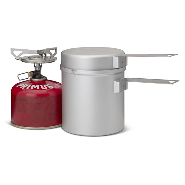 Primus Essential Trail KIT Stove set lightweight camping cooking trek pot 1L two removable hanldes