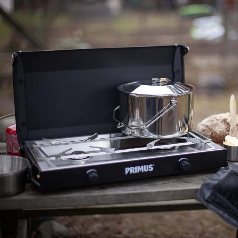 Primus Kinjia camping stove dual burner portable outdoor kitchen cookware