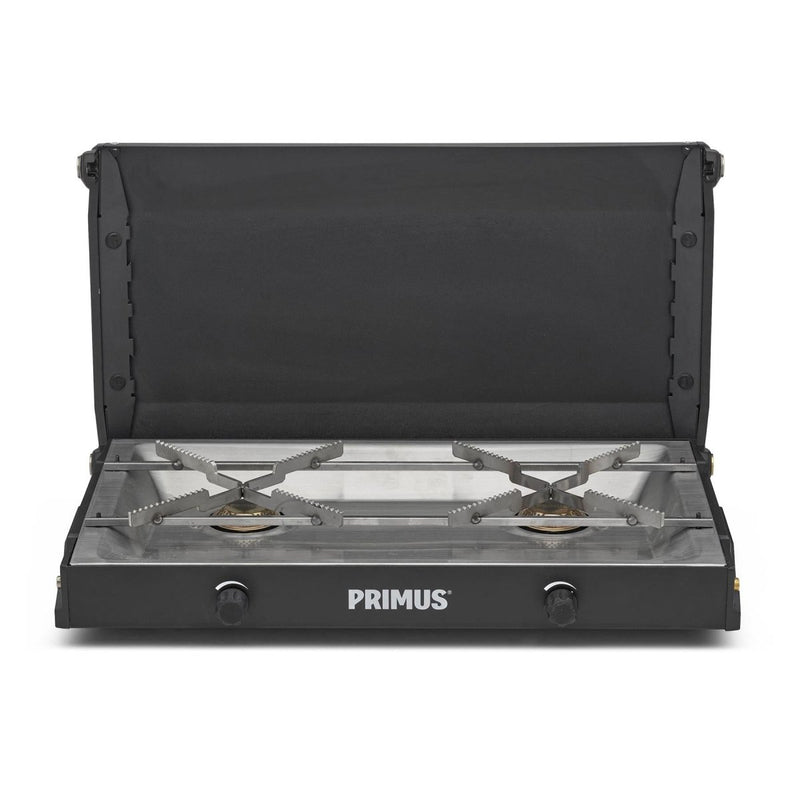 Primus Kinjia camping stove dual burner kitchen cookware black dual burners to cook multiple pots at different temperatures