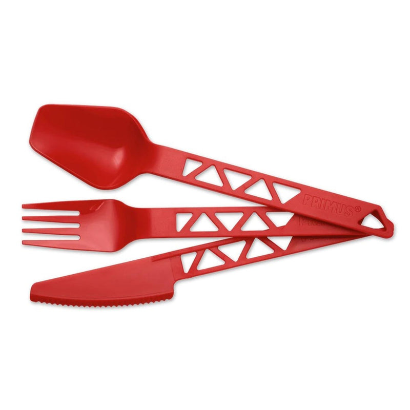 Primus Lightweight Trail outdoor cutlery set camping plastic spoon knife fork Red