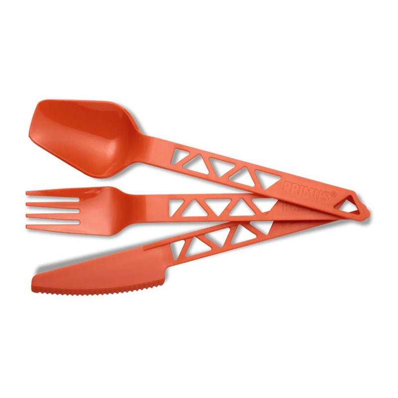 Primus Lightweight Trail outdoor cutlery set camping plastic spoon knife fork Tangerine