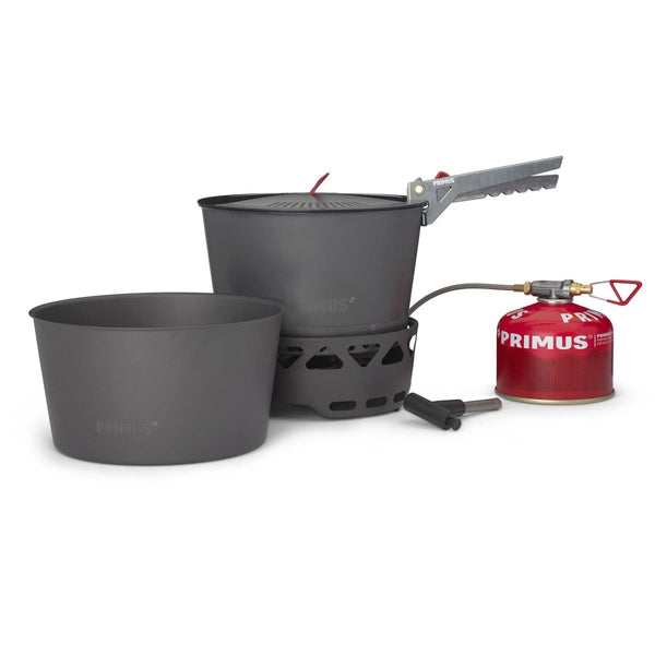 Primus PrimeTech Cooking Set large pot 2.3L outdoor kitchen set camping cookware remote-canister stove offers max stability