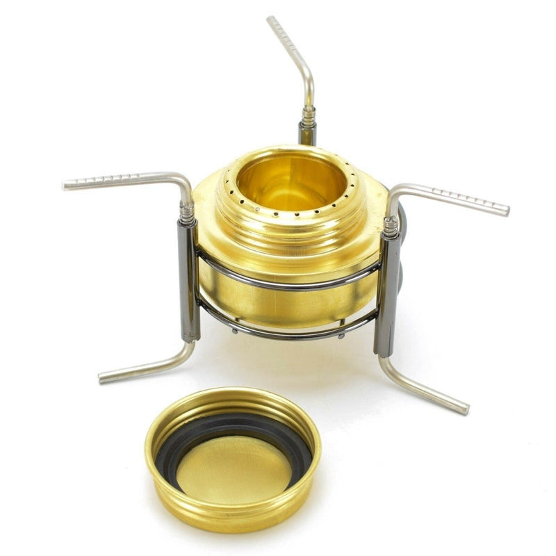 Spirit burner camping lid Cook stand brass mess kit alcohol stove tripod cooker lightweight fit for wide pots