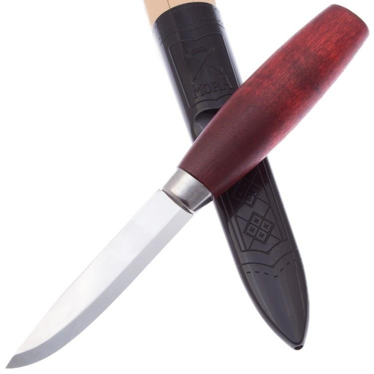 Swedish knife MORA -13604 Classic Carbon steel Bushcrafters Red wood Carving fixed standard straight plain edge blade