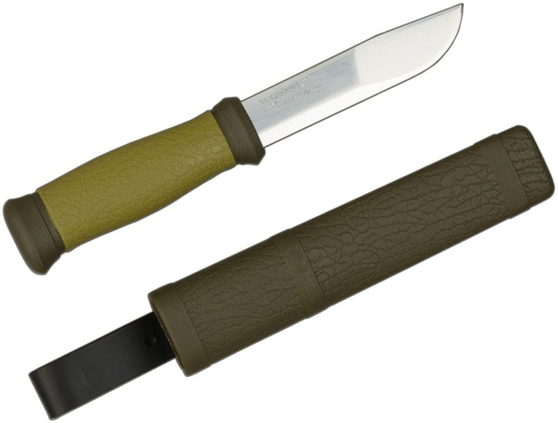 Swedish knife MORA 2000 Green Stainless steel Bushcrafters Outdoor Fixed Blade durable sheath
