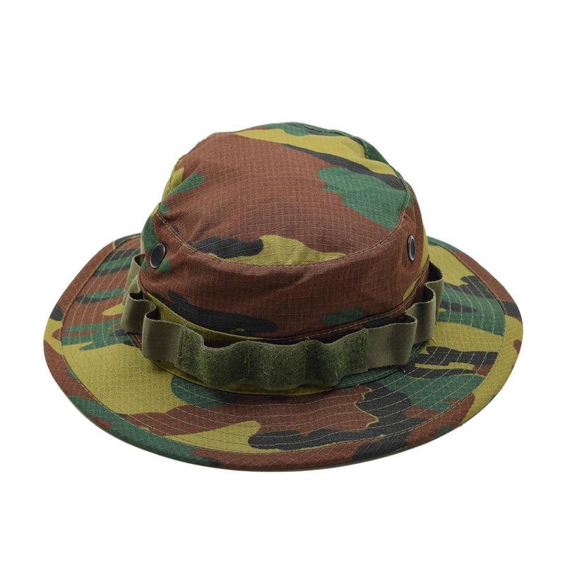 TACGEAR Brand Boonie hat Belgian Military style jigsaw camo ripstop wide brim four large ventilation eyelets camouflage loops