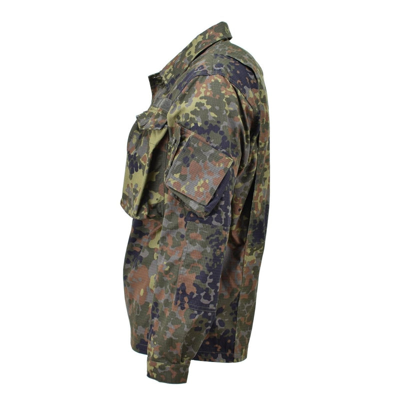 TACGEAR German Military style field jacket troops flecktarn camo mesh underarm ventilation hook and loop adjustable cuffs
