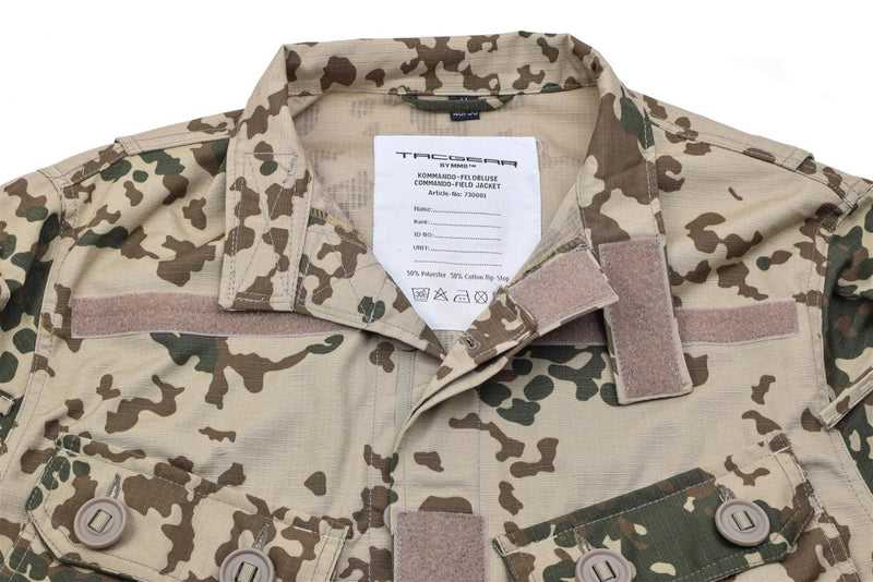 TACGEAR Brand Military style commando field jacket desert flecktarn camouflage shirts high collar two chest pockets