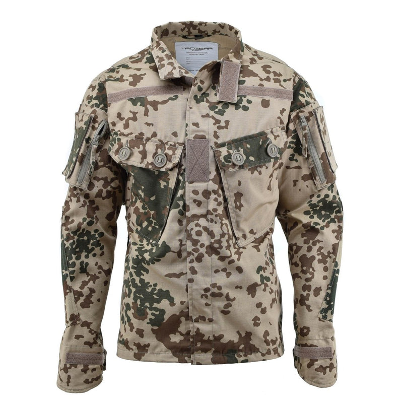 TACGEAR Brand Military style commando field jacket desert flecktarn camouflage shirts hook and loop rank patch plate