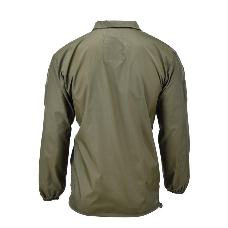 TACGEAR wind shirt lightweight ripstop camping outdoor smock olive high neck hook and loop patch plate on shoulder and chest