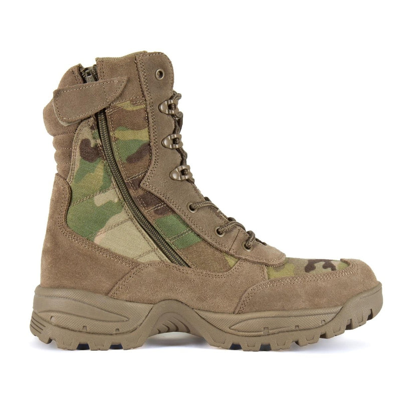 Teesar TACTICAL MULTICAM boots side zip hunting hiking trekking duty footwear reinforced heel and nose area