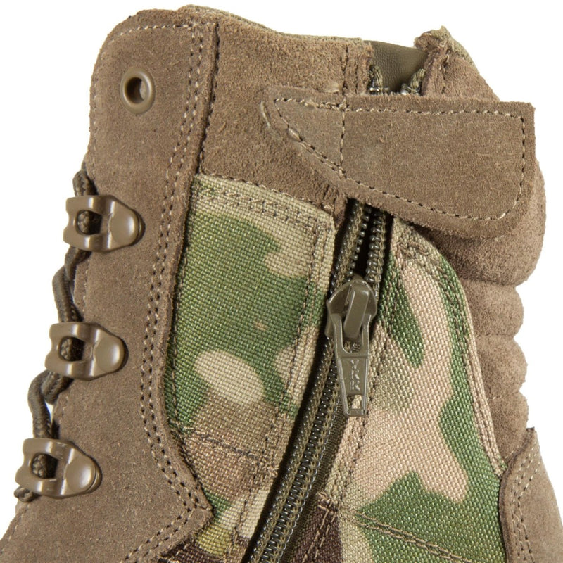 Teesar TACTICAL MULTICAM boots side zip hunting hiking trekking duty footwear YKK zip with hook and loop flap