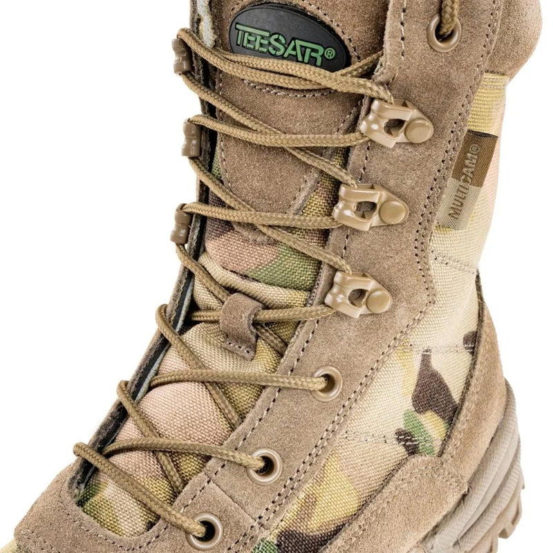 Teesar TACTICAL MULTICAM boots side zip hunting hiking trekking duty footwear camouflage pattern