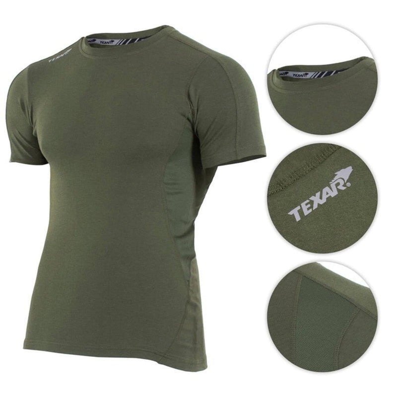 TEXAR military wear base layer short sleeve undershirt tactical troops underwear reflective accents