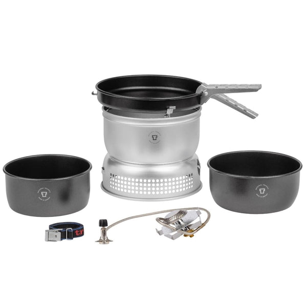 Trangia camping cookware stove set gas burner aluminum compact ultralight hiking sauce pans frying pan kettle windshield