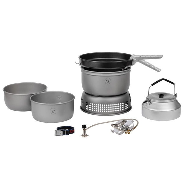 Trangia compact stove set 1.75L hard anodized aluminum lightweight backpacking burner kit two sauce pans frying pan handle