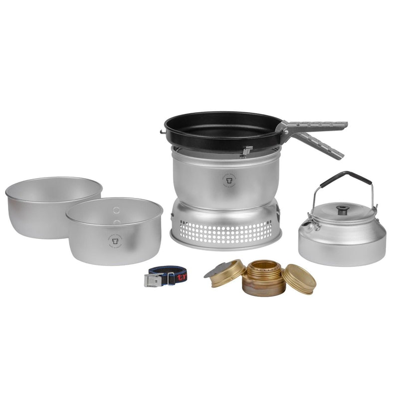 Trangia cooking stove set aluminum mess kit ultralight compact outdoor cookware sauce pans frying pan kettle windshield