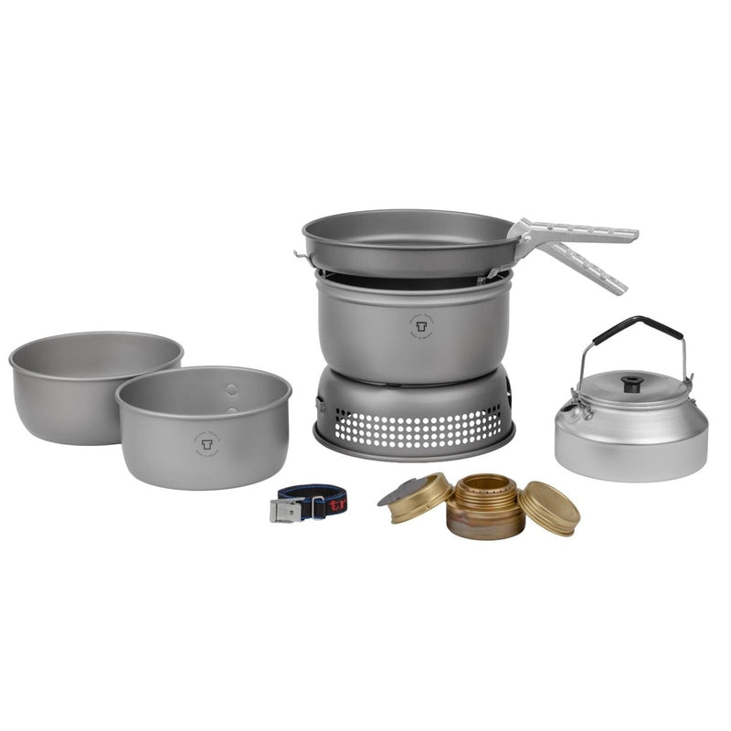 Trangia lightweight aluminum compact stove set cooking camping cookware outdoor sauce frying pan kettle windshield