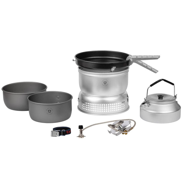 Trangia portable lightweight hard anodized aluminum stove set cooking outdoor sauce pans frying pan kettle windshield burner