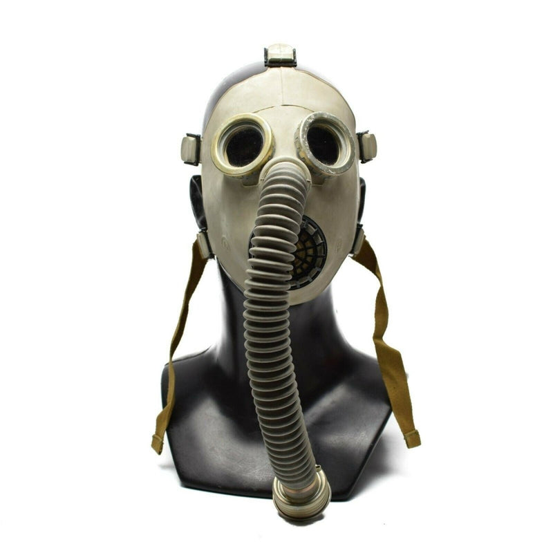 gas mask with rubber hose
